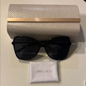Jimmy Choo Black Sunglasses with Textured Case
